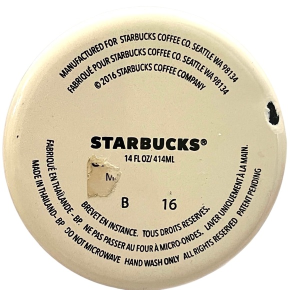 Starbucks 2016 Limited Edition Tin Enamel Tea Coffee Mug 14 oz - Picture 3 of 3